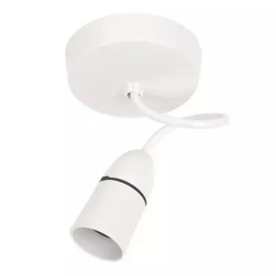 £6.99 • Buy Pendant Light Fitting Set White Ceiling Rose & BC Lamp Holder & 6  Cable