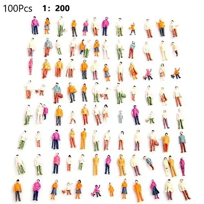 100PCS Painted-Figures 1:200 Scale People Standing Seated Miniature Passerby • £5.17