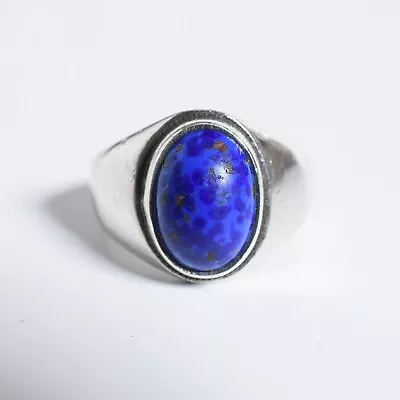 Vintage Spotted Lapis Lazuli 925 Sterling Silver Ring For Men Size 10.25 Unisex • $130