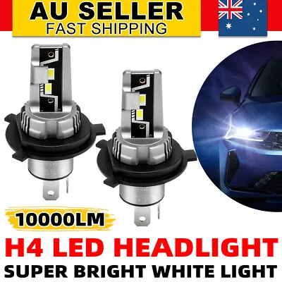 Pair H4 LED Headlight Globes Light 6500K High Low Beam Upgrade Bulbs Kit White • $25.95