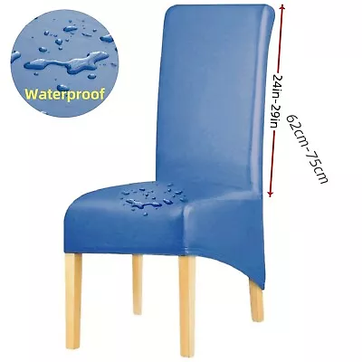 Stretch PU Leather Dining Chair Cover Waterproof Removable XL Chair Protector • $18.04