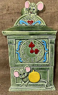 Vintage Hickory Dickory Dock The Mouse Ran Up The  Clock Cookie Jar ~ Japan 10” • $44.99