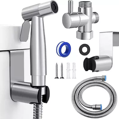 Stainless Steel Handheld Douche Bidet Toilet Spray Shower Diverter Kit With Hose • $21.49