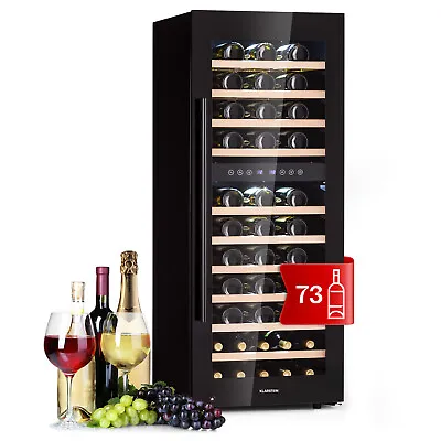 £757.49 • Buy Wine Fridge Refrigerator Drinks Cooler 2 Zones 192 L 73 Bottles LED Touch Black