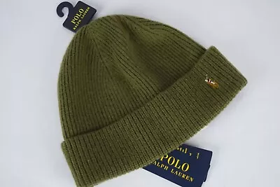 NWT Unisex Polo Ralph Lauren Olive Green Beanie Hat Pony Jocket Log O/S • $27.99