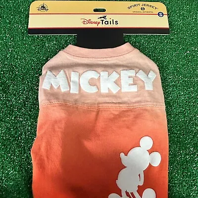 Disney Parks Disney Tails Pet Shirt Dog Spirit Jersey Orange Tie Dye Mickey SM • $19.95