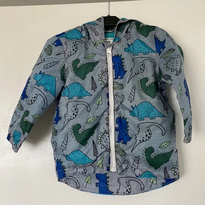 £2 • Buy Boys Showerproof Hooded Dinosaur Coat 12-18 Months