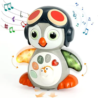 Baby Toys For 1 Year Old Penguin Dancing Crawling With Lights Boy Girl Gifts • £10.89