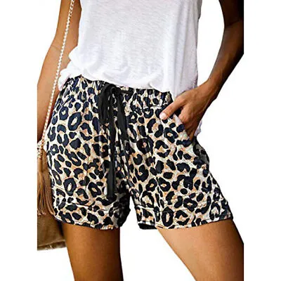 £5.95 • Buy Plus Size Womens Elastic Waist Drawstrings Hot Pants Ladies Summer Casual Shorts
