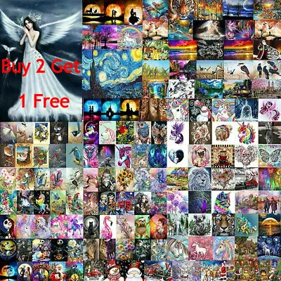 $11.99 • Buy Buy 2 Get 1 Free 5D Full Drill Diamond Painting Embroidery Cross Stitch Kits Art