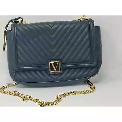 Victoria's Secret Black Leather Crossbody Bag With Chain Strap • $35