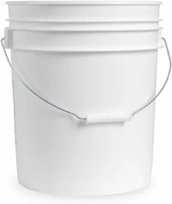 5 Gallon White Plastic Bucket Only - Durable 90 Mil All Purpose Pail - Food Grad • $63.28