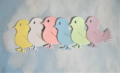 Die Cut Cuts Card Topper Easter Chick X 6 Pastel • £1.10