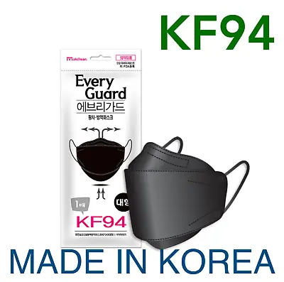 10 PCS Korea KF94 BLACK Face Mask 4 Protective Layer Individual Pack K-94 • $32.20
