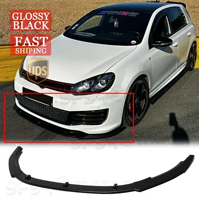 For VW Golf MK6 GTI GTD 2010-2013 V1 Style Gloss Black Front Bumper Lip Splitter • $54.99