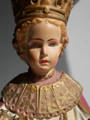$795 • Buy X Large Antique Statue Infant Of Prague Infant Jesus Santo Nino Plaster Chapel