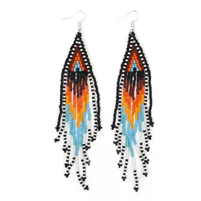 Native Style Ethnic Beaded Handmade Fashion Hook Earrings E61/3 • $13.99