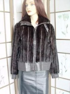 Brand New Knitted Mink Fur   Leather Jacket Women  Hood • $918.70