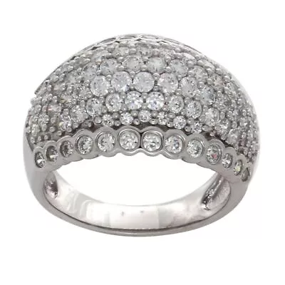 HSN Victoria Wieck Sterling Silver 2.15CT Absolute Pave & Bezel Dome Ring 8 • $123.48