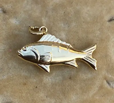 $295 • Buy Vintage 18K Gold Tuna Fish Charm