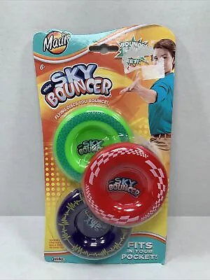 Pop Mini Sky Bouncer Red Green Purple Throwing Disc Mini Pop Bouncer Pack Of 3 • $19.99