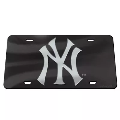 New York Yankees Black And Silver Crystal Mirrored Car License Plate Mlb License • $29.84