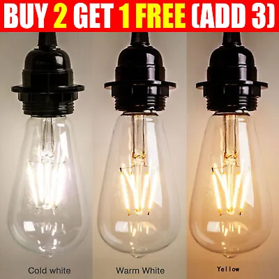 2W/4W/6WW E27 Light Bulb LED Edison Lamp Vintage Filament Bulb UK NEW • £6.89