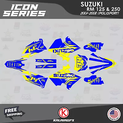 Graphics Kit For SUZUKI RM125 250 2001-08 POLISPORT  Icon Series - Blue • $82.99