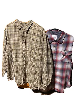 Lot Of 2 FLANNEL SHIRTS WOOLRICH & WEATHERPROOF Men's Size XXL 2XL Pre Owned • $14.50