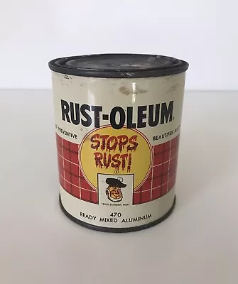 Vintage 1955 Rust-Oleum Paint Can Pint Size 470 Aluminum Silver • $60