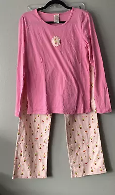 Munki Munki Women SZ L 2PC Pajama Set Pink Gnomes L/S Tee Flannel Pants PJs NWOT • $39.99