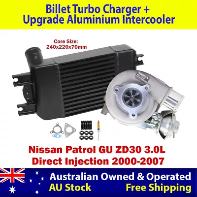 Upgrade Billet Turbo+65mm Intercooler For Nissan Patrol GU ZD30 3.0L • $1020