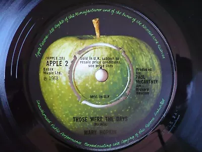 Mary Hopkin Those Were The Days 7  Vinyl UK 1968 Apple 1st Press Single Beatles • £6.99