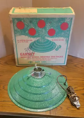 Vintage Garnet Revolving Musical Christmas Tree Holder/stand • $120