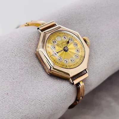 Antique Circa 1920's 9ct Gold Swiss Manual Wind Dunklings Melbourne Watch • $2400