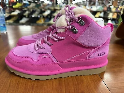 UGG Australia Girls Highland Hi Heritage Boots Suede Pink Size 3 Kids IN BOX • $52.32