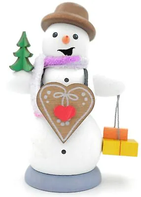 German Incense Smoker Smoking Figure Handmade Erzgebirge Snowman - Gingerbread • $39.95