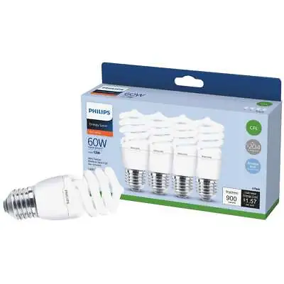 Energy Saver 4pk 13w T2 Sw Cfl Bulb 570275 Pack Of 6 Philips Energy Saver 417071 • $90.29
