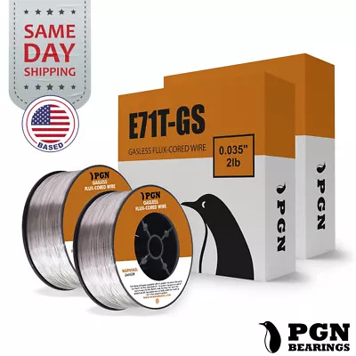 (2 X 2-Lb Spools) E71T-GS .035  Flux Core Welding Wire - Gasless Mild Steel MIG • $22.95