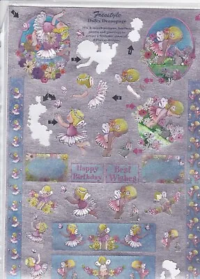 DUFEX A4 Foiled Die Cut 3D Decoupage Sheet Babies & Fairies Design PIECE MISSING • £6.93