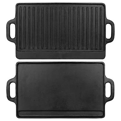 £34.99 • Buy 32nd Cast Iron Griddle Plate Double Sided Grill Plate With Flat & Ridged Surface