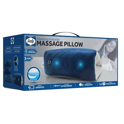 Sealy Vibrating Foldable Massage Pillow New For Adults Hands Free • $24.99