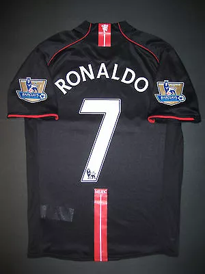 2007/2008 Nike Manchester United Cristiano Ronaldo Jersey Shirt Kit Away Black • $399.99