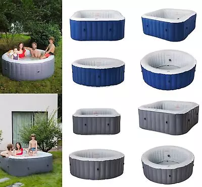 Inflatable Hot Tub Square 4-6 Person Spa Portable With UVC Sanitizer Hygiene • £249.99