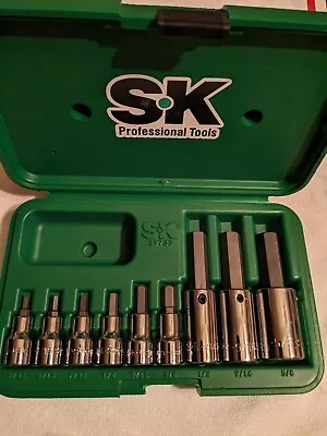 SK Tools 19733 9 Piece 3/8  & 1/2  Drive SAE Hex Bit Socket Set USA  🇺🇲 NOS • $51