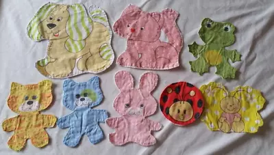 Vintage Fabric Cutouts Dog Cat Frog Bunny Butterfly Ladybug Animal • $13.20