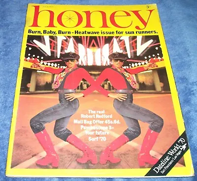 HONEY Magazine JULY 1970 ROBERT REDFORD Fashion Vintage WOMENS 1970 Retro TEEN • $27.78