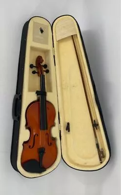 Brown Wooden Polished 4-String Musical 3/4 Adjusted Violin W/ Case & Bow • $9.99