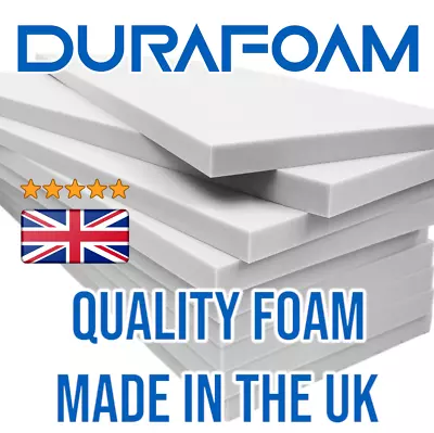 High Density Upholstery Foam - SELECT DESIRED SIZE From Drop-Down Menu • £15.99