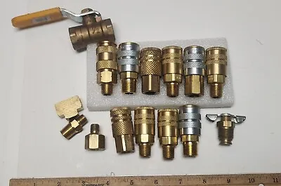 Brass  Air  1/4 3/8  Heavy Duty Quick Coupler Hose Connector Fitting Valve 15qty • $55.96